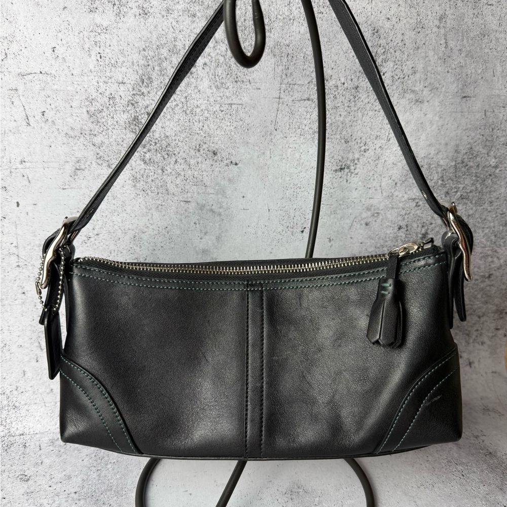 Coach Black Leather Shoulder Bag — Early 2000s